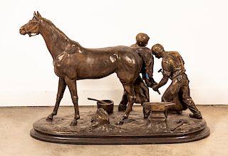After Edouard Drouot, Large Equestrian Bronze