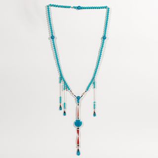 Chinese Qing Dynasty Peking Glass Court Necklace