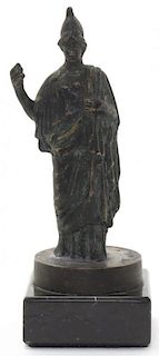 A Continental Bronze Figure of Athena, after the Antique, Height of bronze 5 inches.