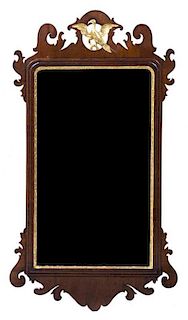 A Federal Style Parcel Gilt Mahogany Mirror, Height 36 3/4 x width 20 1/4 inches.