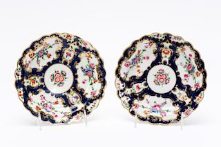 Pair, 18th C. Chinese Export Scalloped Plates