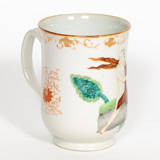 Chinese Export Large Porcelain Mug, Orpheus