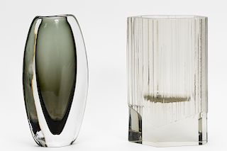 2 Glass Vases, Tapio Wirkkala & Orrefors