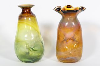 Peter Bramhall, Two Art Glass Vases