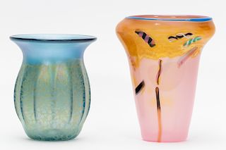 Two Contemporary Art Glass Vases, Roland & Carlson