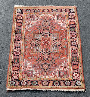 Hand Woven Heriz Rug or Carpet, 3' 4" x 5' 2"