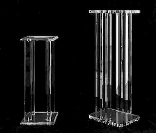 2 Mid-Century Modern Lucite Stands / Pedestals