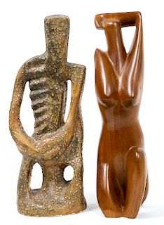 Two Mid Century Modern Figural Sculptures
