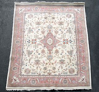 Hand Woven Tabriz Rug or Carpet, 8’ 10” x 9’ 1”