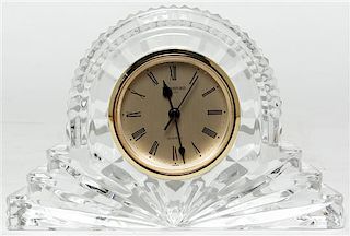 A Waterford Desk Clock, Height 5 inches.