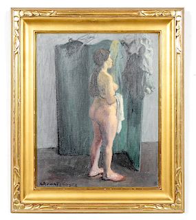 Raphael Soyer, Standing Nude, Signed Oil