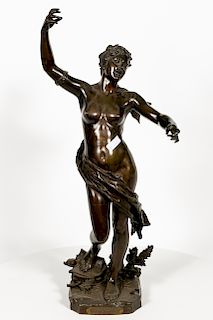 After Charpentier, Bronze Figural Sculpture, Nude