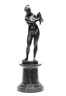 Bronze Sculpture, Nude Beauty on Marble
