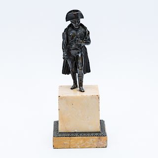 Small Bronze Figure of Napoleon on Marble