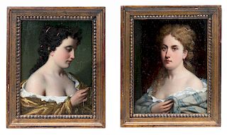 Two Portraits of Young Beauties, Edward Portielje