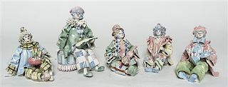Five Italian Ceramic Figures, Height of tallest 6 inches.