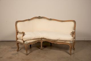 Louis XV Style Curved Walnut Settee