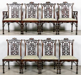 8 Maitland Smith Chinese Chippendale Dining Chairs