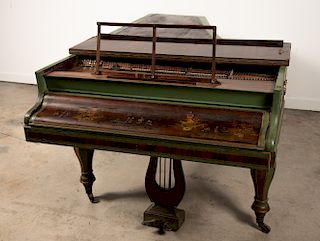 Steinweg Green Chinoiserie Decorated Piano