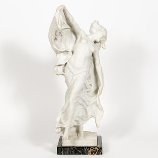 Carved Marble Sculpture of Dancing Nude