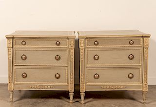 Pair of Louis XVI Style Painted Night Stands