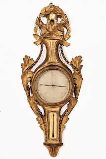 Late 19th/Early 20th C. Gilt Wood Barometer