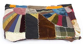 An American Crazy Quilt, Length 58 x width 33 1/2 inches.