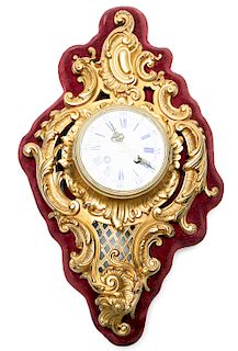 Japy Freres French Gilt Bronze Cartel Clock