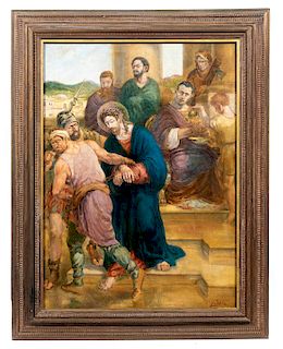 G. A. Lurati, Religious Scene Oil on Canvas