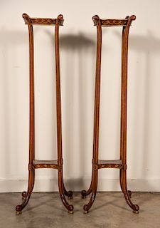 Pair, 20th C. Gilt Accented Plant Stands