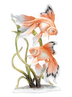 Rosenthal Porcelain Figurine of 2 Fantail Fish