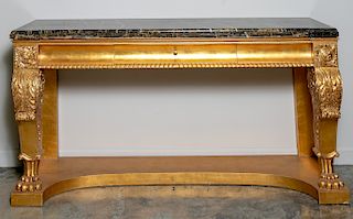 Henredon Giltwood & Marble Top Console Table
