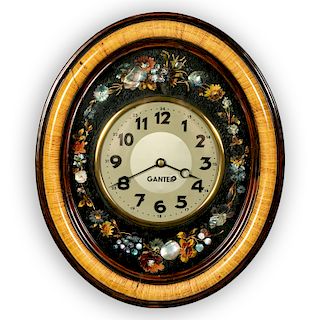 Victorian Mother-of-Pearl Inlaid Ganter Wall Clock