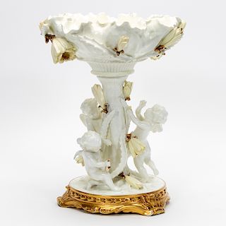 Moore Brothers Porcelain Compote w/ Cherubs