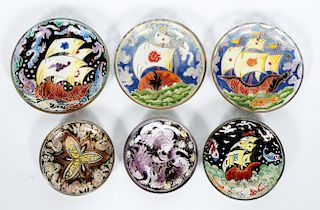 Group 6 Moser Decorated Bowls, 3 Royo