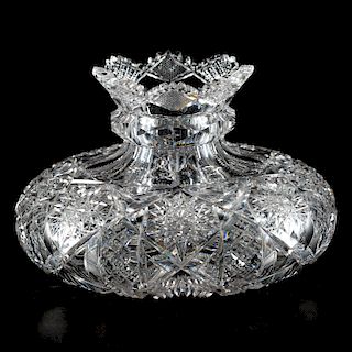 Libbey Brilliant Cut Crystal Bulbous Vase