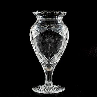 Very Fine Cut Glass Floral Motif Vase