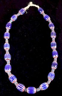 Antique Venetian Chevron Trade Bead Necklace