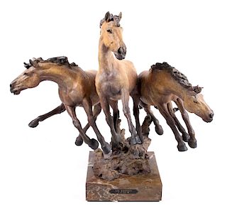 J.W. Muir Los Bandidos Equestrian Bronze Sculpture