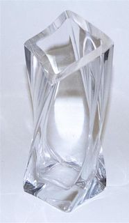 A Kosta Boda Glass Twist Vase, designed by Goran Warff, Height 10 3/8 inches.