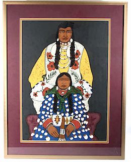 Crown Husband and Wife Serigraph By Kevin Red Star