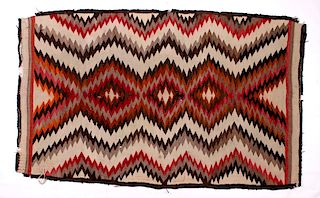 Early Navajo Eye Dazzler Pattern Wool Rug c.1900