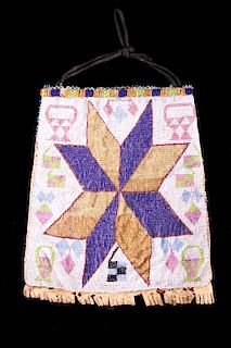Great Lakes Woodlands Fully Beaded Bag 1900-