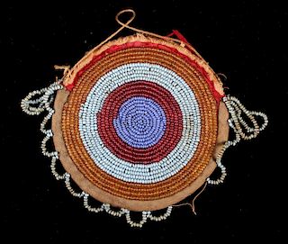 Sioux Fully Beaded Belt Pouch 19th Century