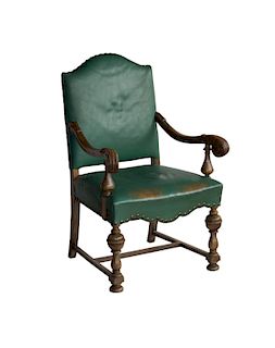 Antique English Leather Armchair