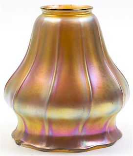 A Steuben Gold Aurene Glass Shade, Height 5 1/8 inches.