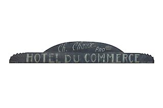 Substantial French Art Deco Hotel Du Commerce Sign 