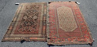 Lot of 2 Antique & Finely Hand Woven Area Carpets