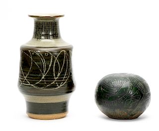 Gerry Williams Stoneware Vase & Sphere