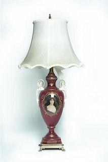 A Royal Vienna Style Porcelain Urn, Height overall 24 1/2 inches.